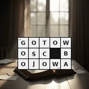 Rozwiązanie krzyżówki: zdolność wojsk do podjęcia w określonym czasie działań wojennych w niektórych rodzajach wojsk i sił zbrojnych rozróżnia się kilka stanów gotowości bojowej - gotowość bojowa | hasła, synonimy i podpowiedzi Hasło krzyżówkowe zdolność wojsk do podjęcia w określonym czasie działań wojennych w niektórych rodzajach wojsk i sił zbrojnych rozróżnia się kilka stanów gotowości bojowej - gotowość bojowa – rozwiązanie, synonimy, podpowiedzi i definicje krzyżówkowe